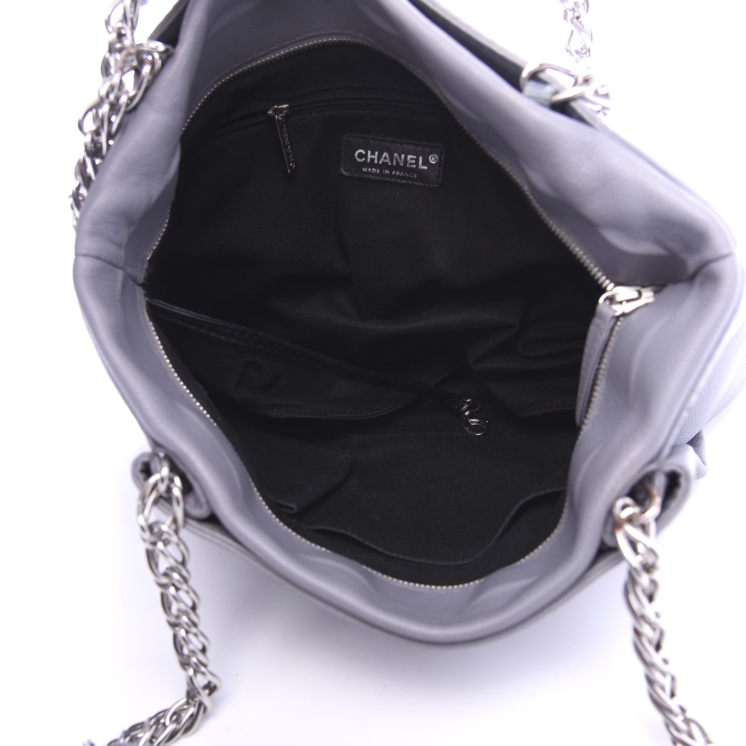 Chanel Caviar Large CC Tuck Tote Grey 5 of 11