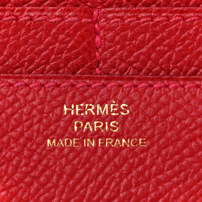 Hermes Epsom Constance Short Wallet Rouge Casaque 6 of 7