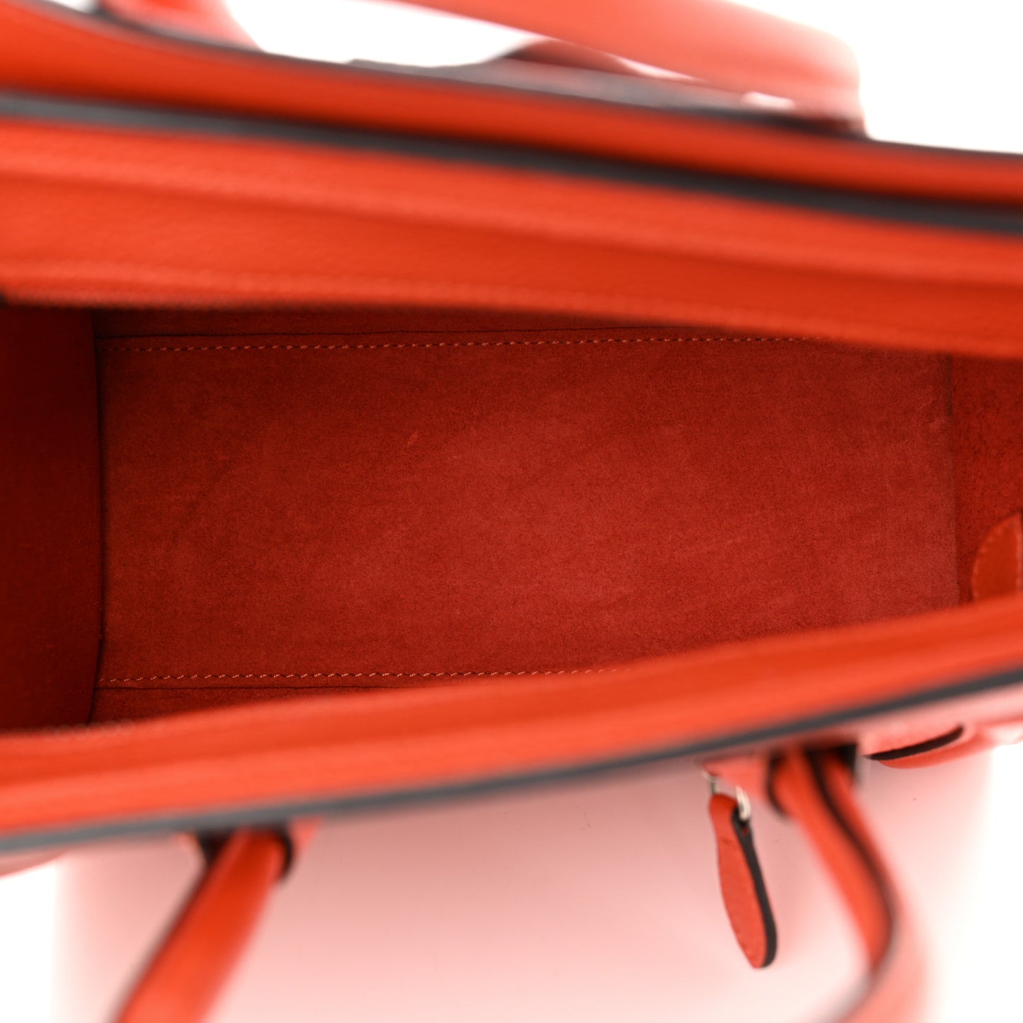 Drummed Calfskin Nano Luggage Terracotta