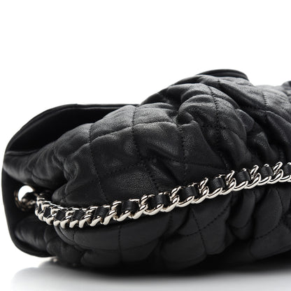 Chanel Washed Lambskin Quilted Medium Chain Around Messenger Black 8 of 9
