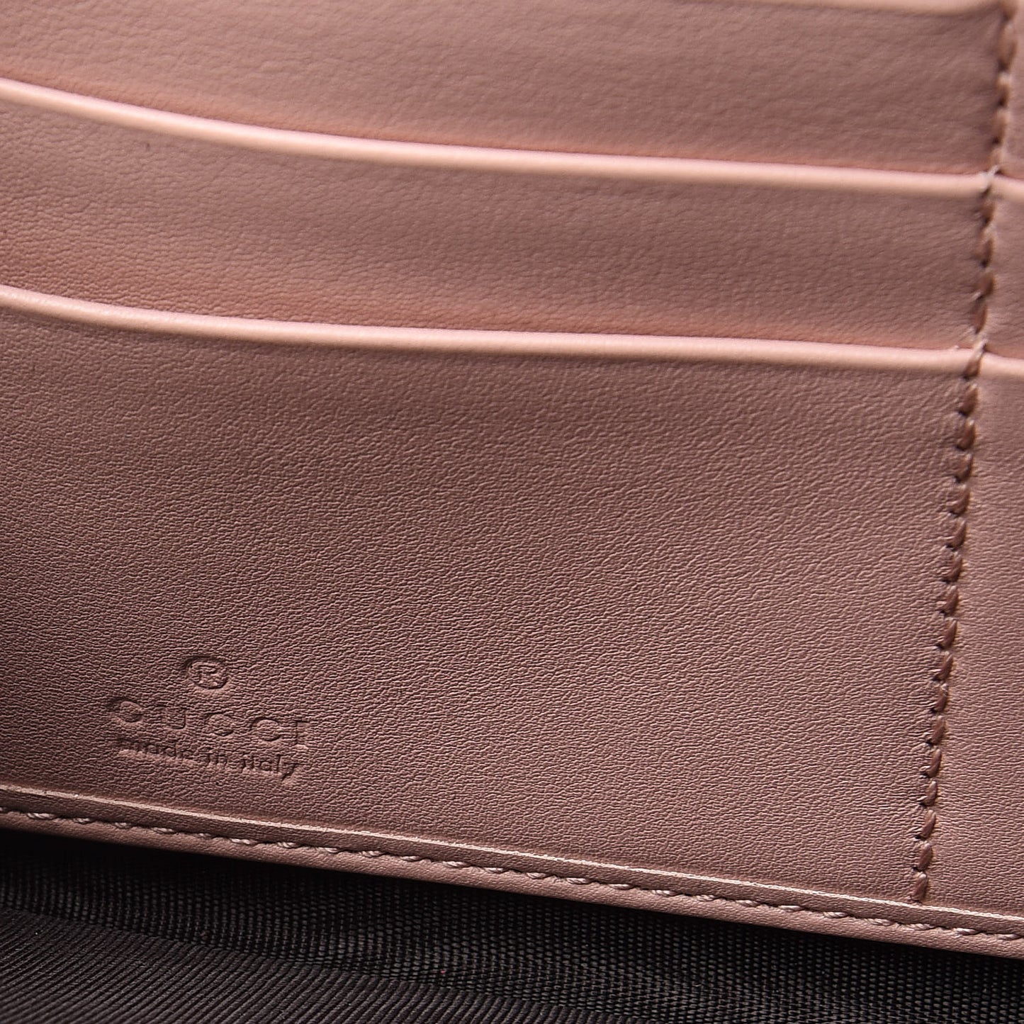 Calfskin Matelasse GucciGhost GG Marmont Zip Around Wallet Perfect Pink Rosa Ivory