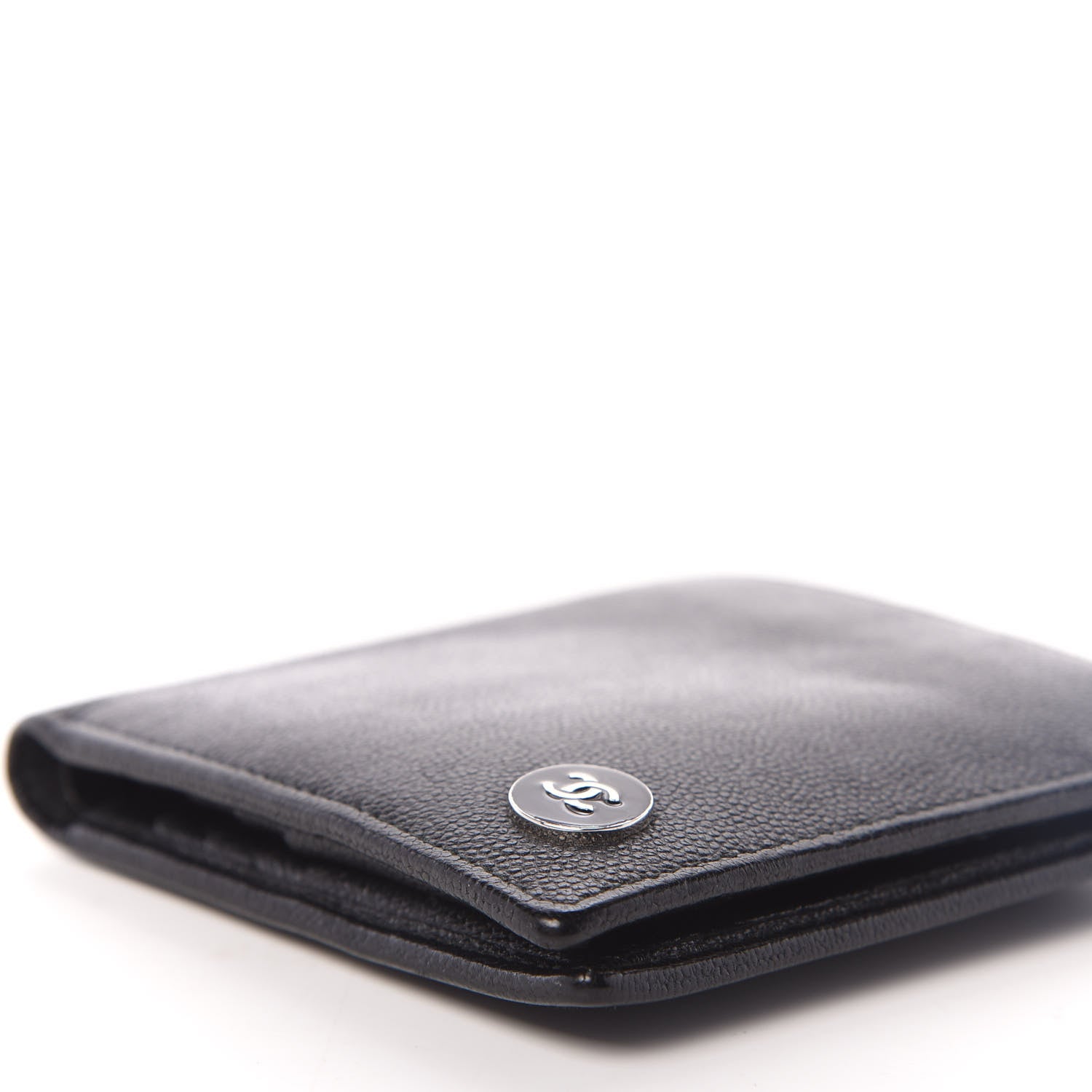 Chanel Caviar CC Button Bi-Fold Wallet Black 8 of 9