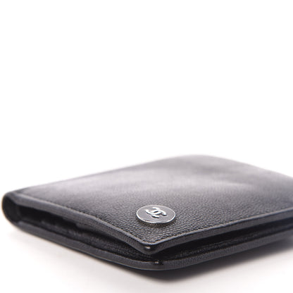 Chanel Caviar CC Button Bi-Fold Wallet Black 8 of 9