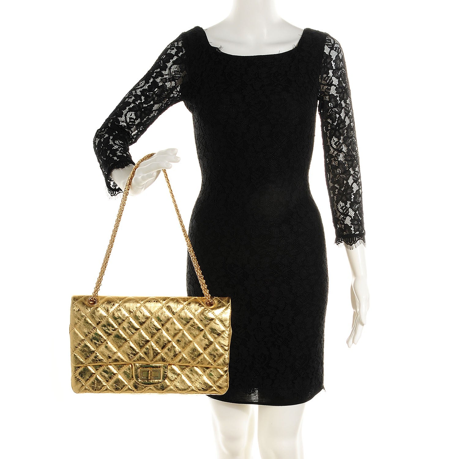 Chanel Metallic Calfskin 2.55 Reissue 227 Flap Gold 2 of 9