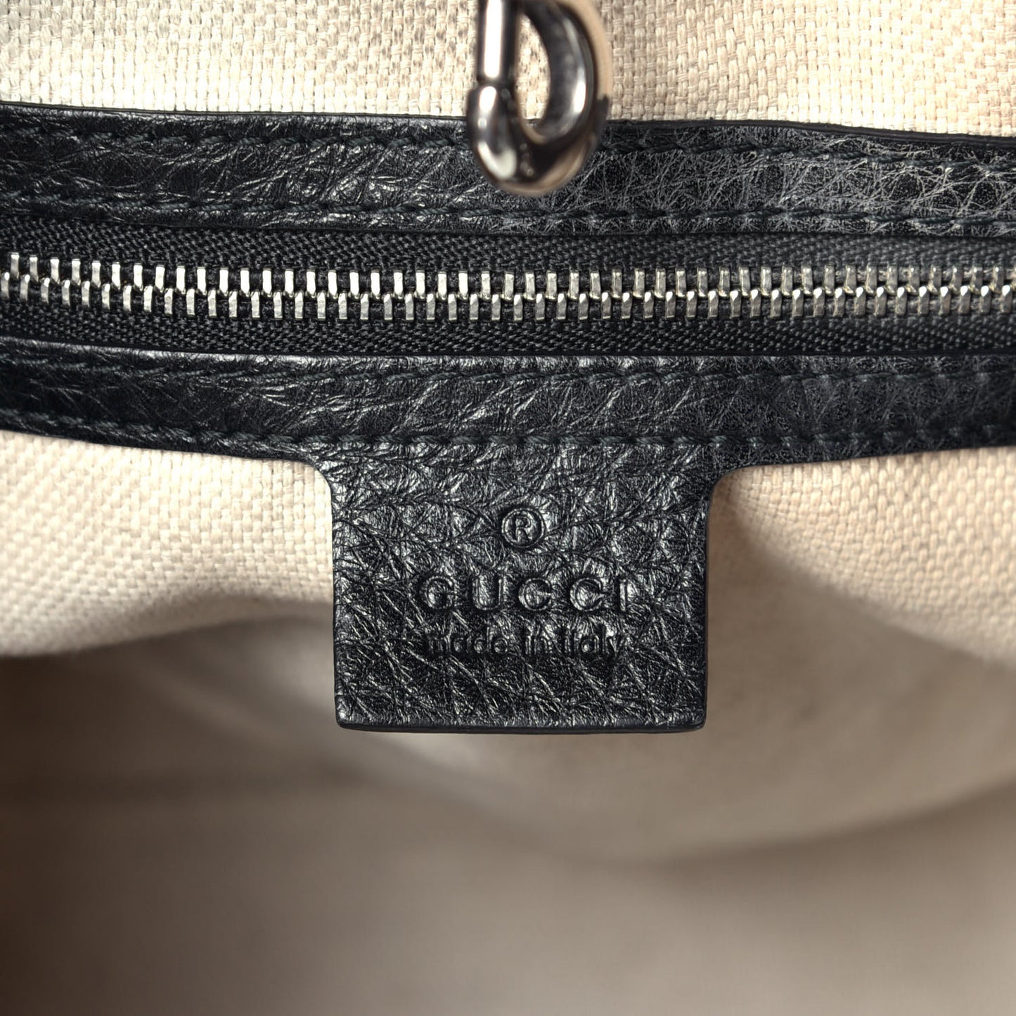 Pebbled Calfskin Studded Medium Soho Chain Shoulder Bag Black