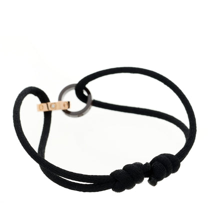 Cartier 18K Pink Gold Ceramic 4 Diamond LOVE Cord Bracelet Black 1 of 9