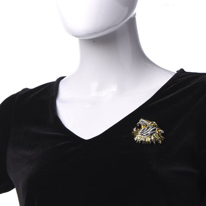 Gucci Metal Crystal Rajah Brooch Gold 2 of 5