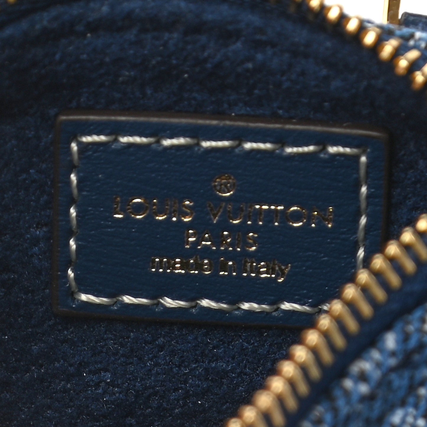 Denim Monogram Jacquard Micro Speedy Bag Charm Bleu