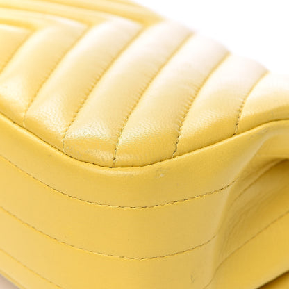 Chanel Lambskin Chevron Quilted Extra Mini Rectangular Flap Yellow 17 of 18