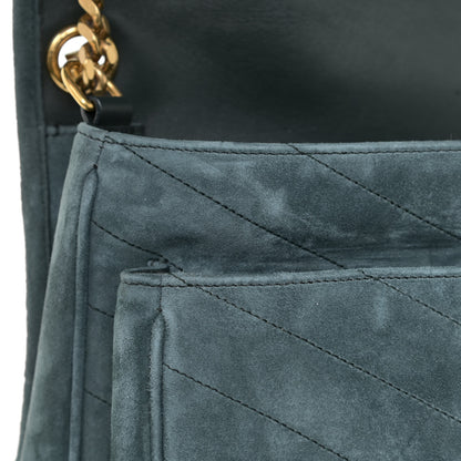 Saint Laurent Suede Monogram Medium Niki Chain Satchel Green 15 of 23