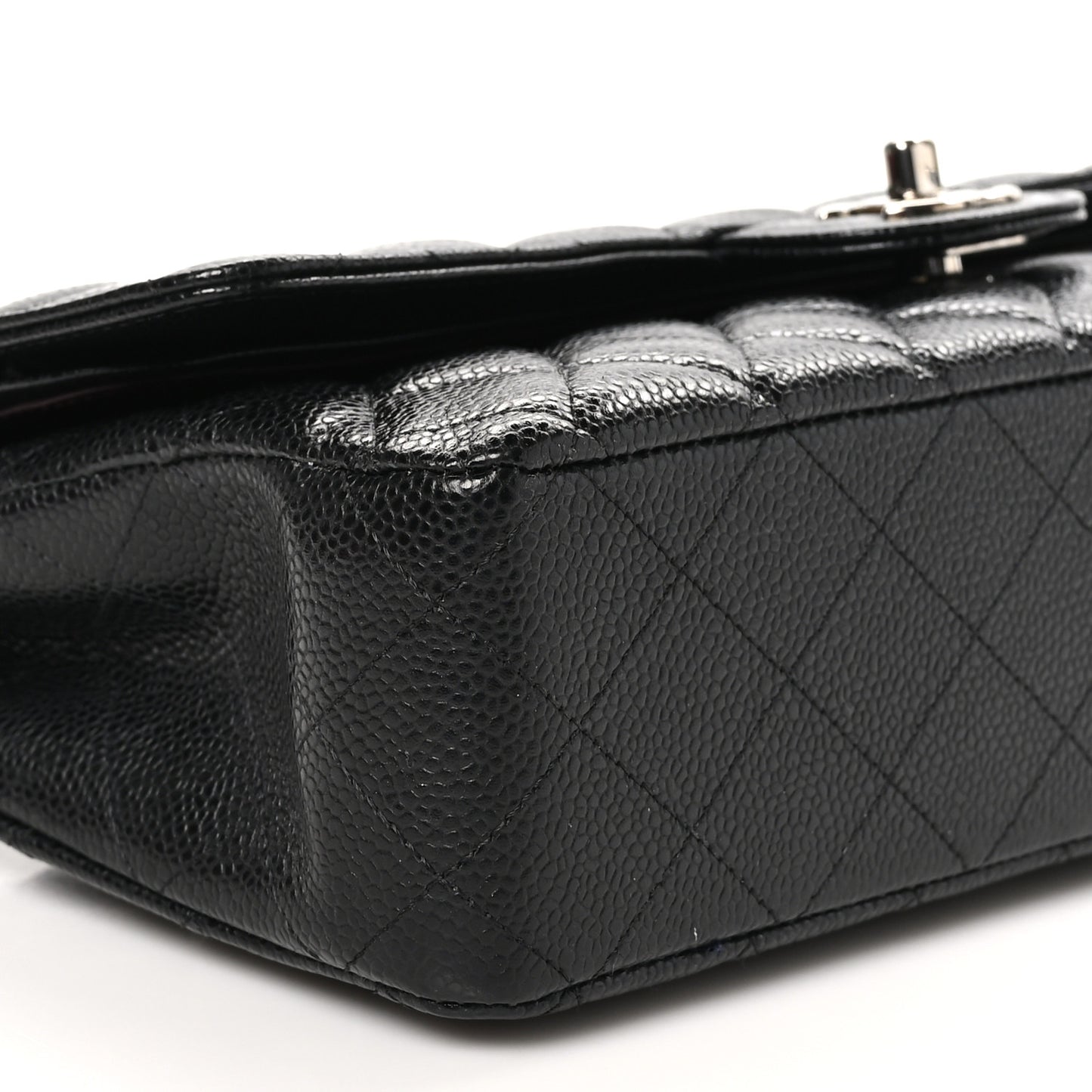 Caviar Quilted Medium Double Flap Black