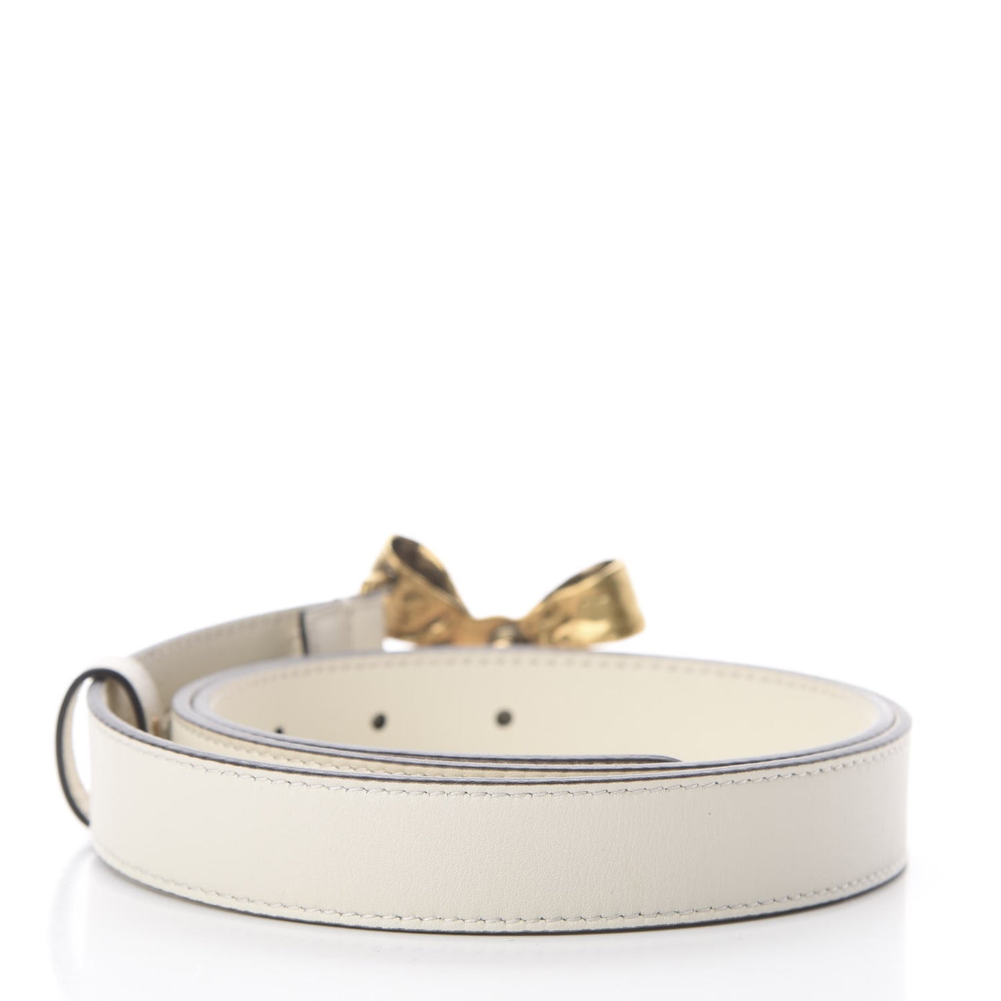 Calfskin Bow Belt 85 34 Off White