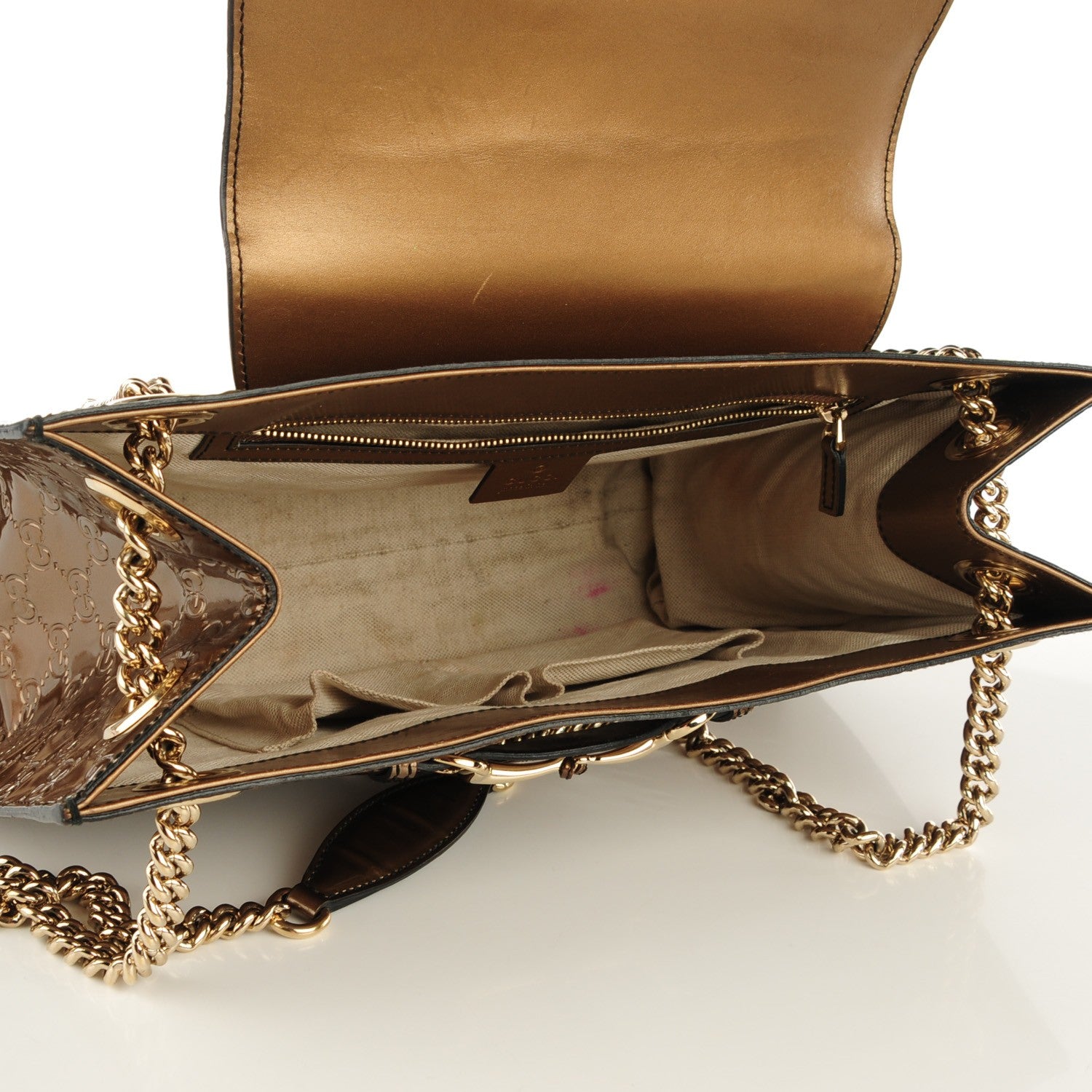 Gucci Shine Guccissima Large Emily Chain Shoulder Bag Acero 5 of 8
