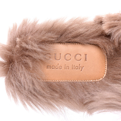 Gucci Canvas GG Monogram Diamond Fur Web GG Mens Princetown Slippers 7.5 Midnight Blue Hibiscus Red 6 of 9