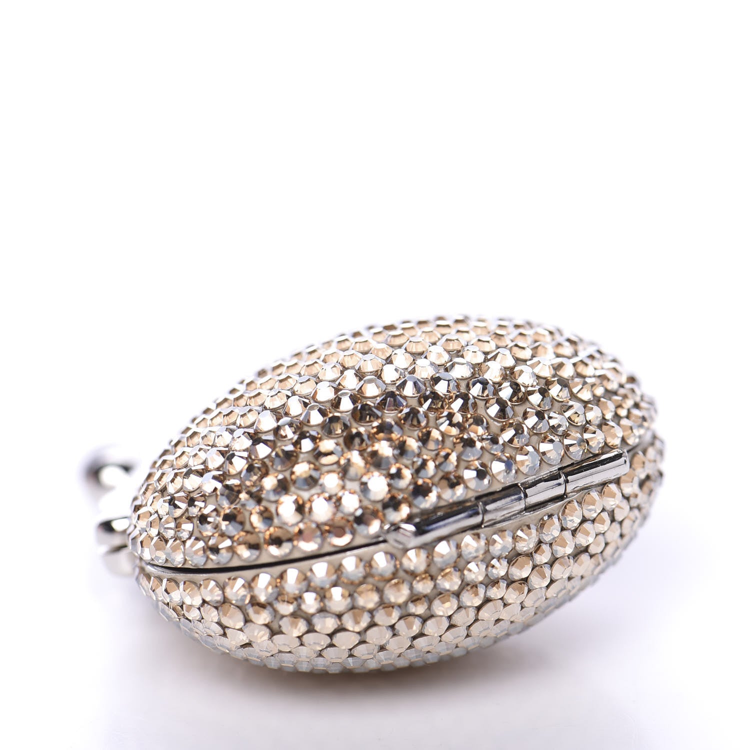 Judith Leiber Crystal Minaudiere Pill Case Silver Gold 4 of 6