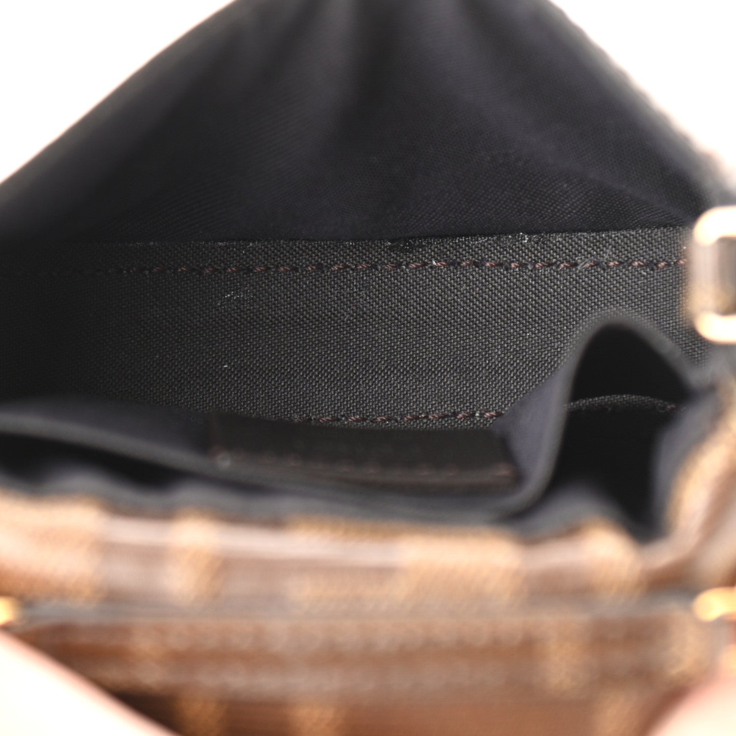 Fendi Glazed Fabric FF 1974 Nano Baguette Belt Charm Mogano Panna 5 of 10