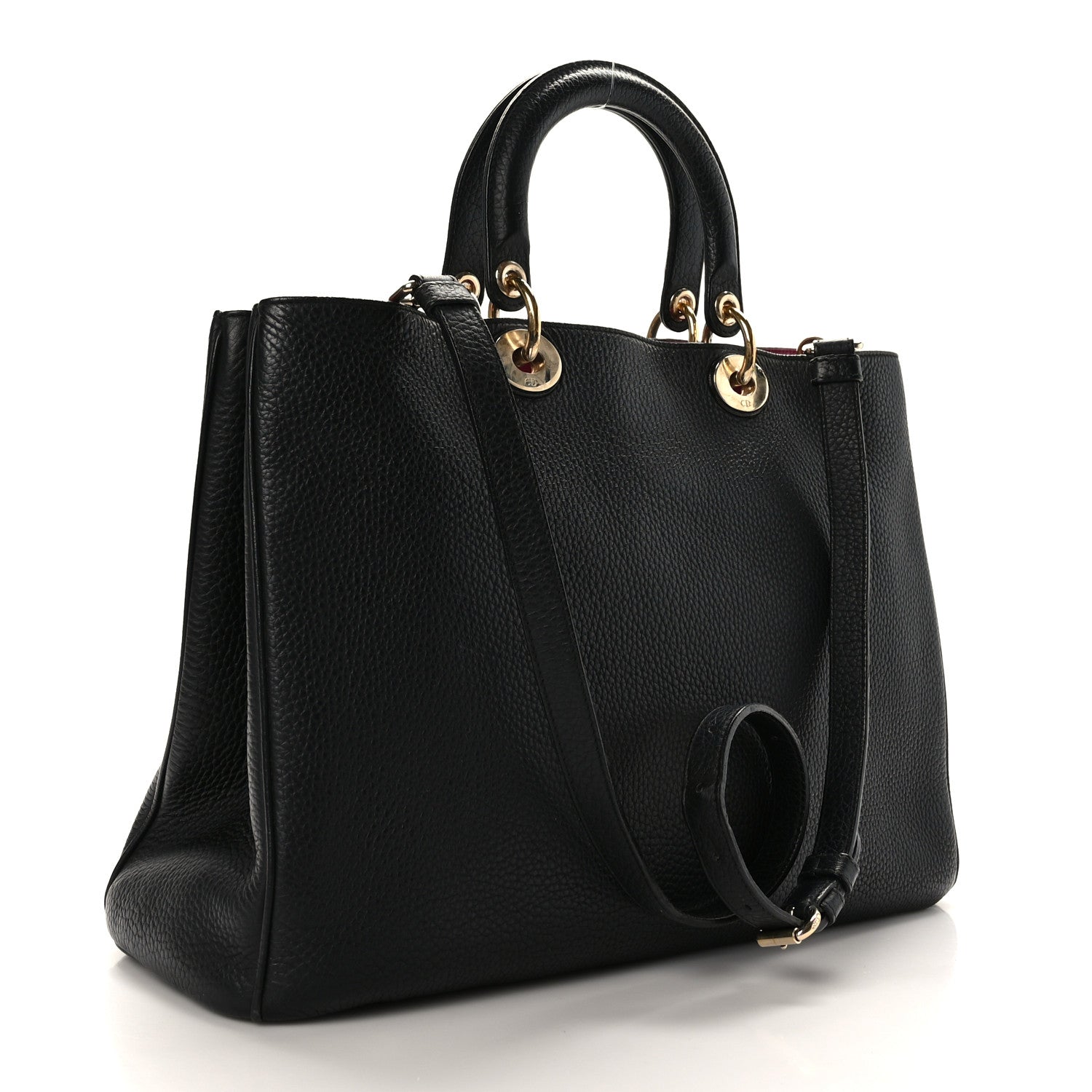 Christian Dior Bullcalf Large Diorissimo Tote Black Rose Indien 4 of 10