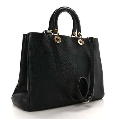 Christian Dior Bullcalf Large Diorissimo Tote Black Rose Indien 4 of 10