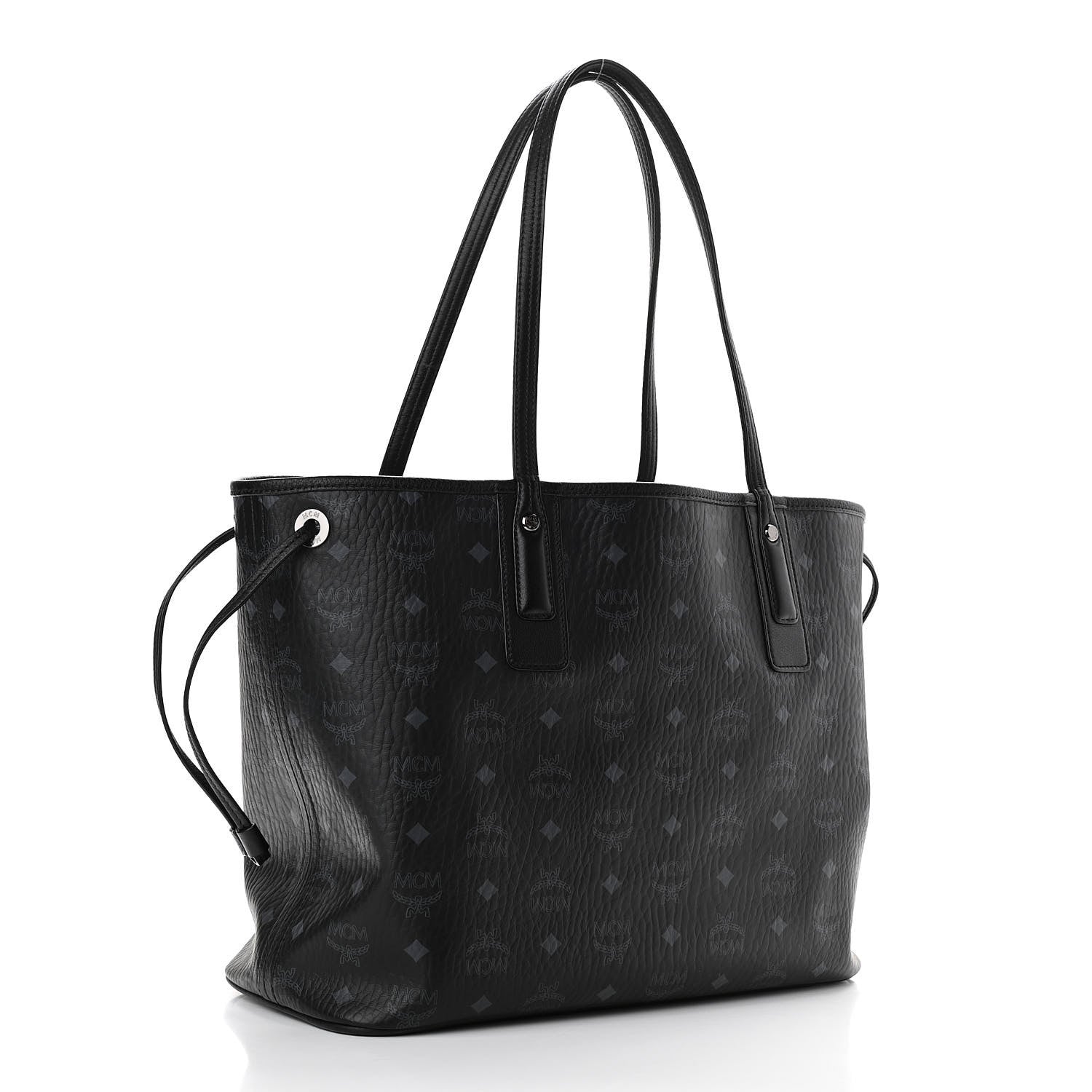 MCM Visetos Medium Liz Reversible Shopper Tote Black 4 of 18