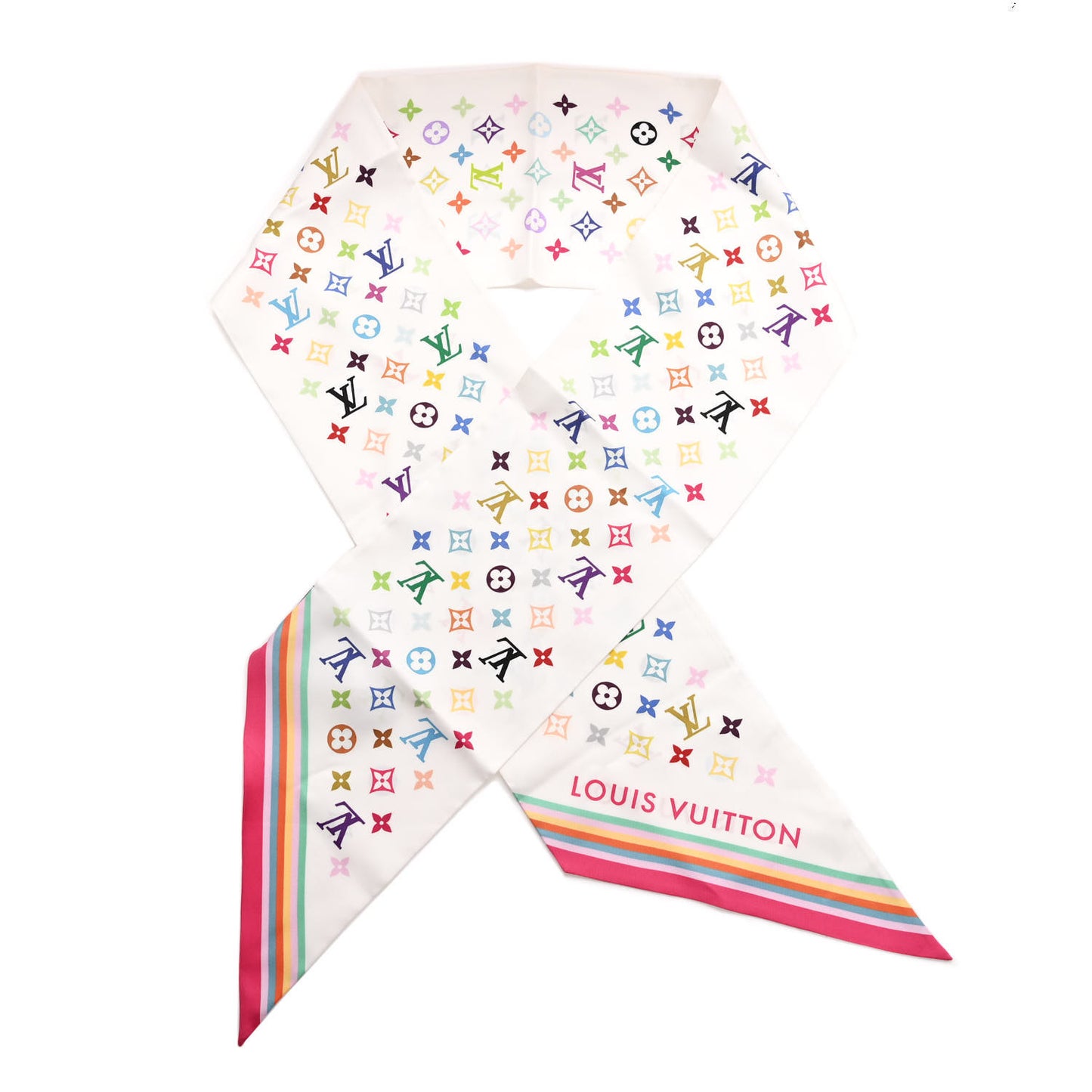 LV X TM Silk Monogram Multicolor Lavaliere White