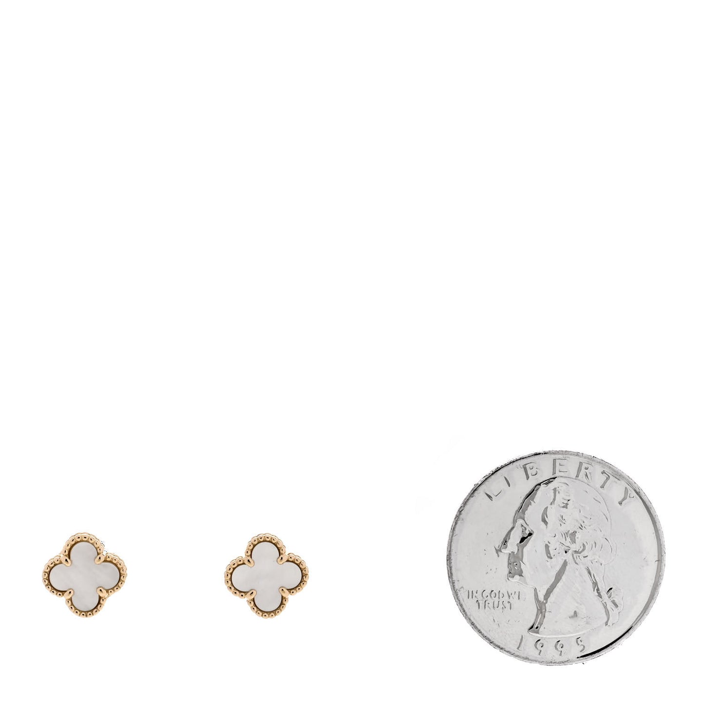 18K Yellow Gold Mother of Pearl Sweet Alhambra Earrings