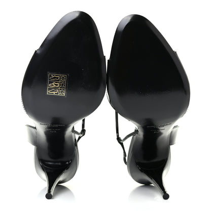 Saint Laurent Patent Calfskin Anouk 110 Sandals 39 Black 5 of 8