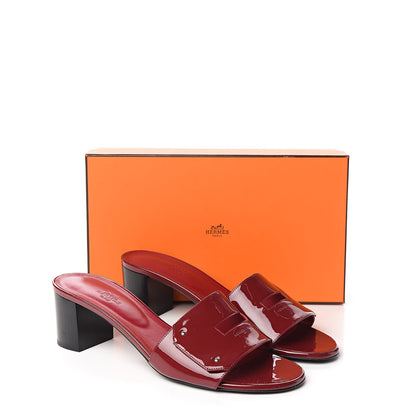 Hermes Patent Very Sandals 41 Cherry Tomato 10 of 10
