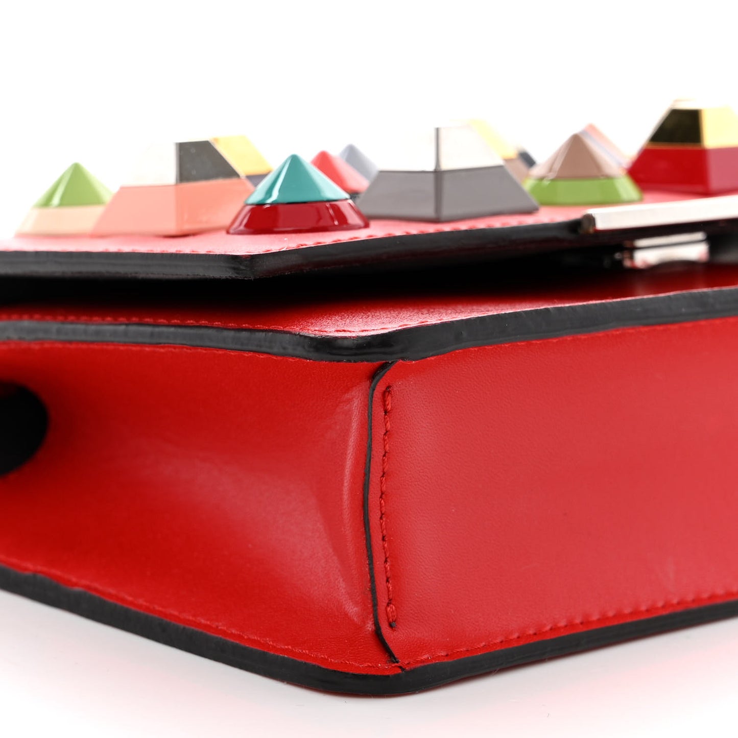 Vitello Liberty Studded Tube Wallet On Chain Fiamma Multicolor