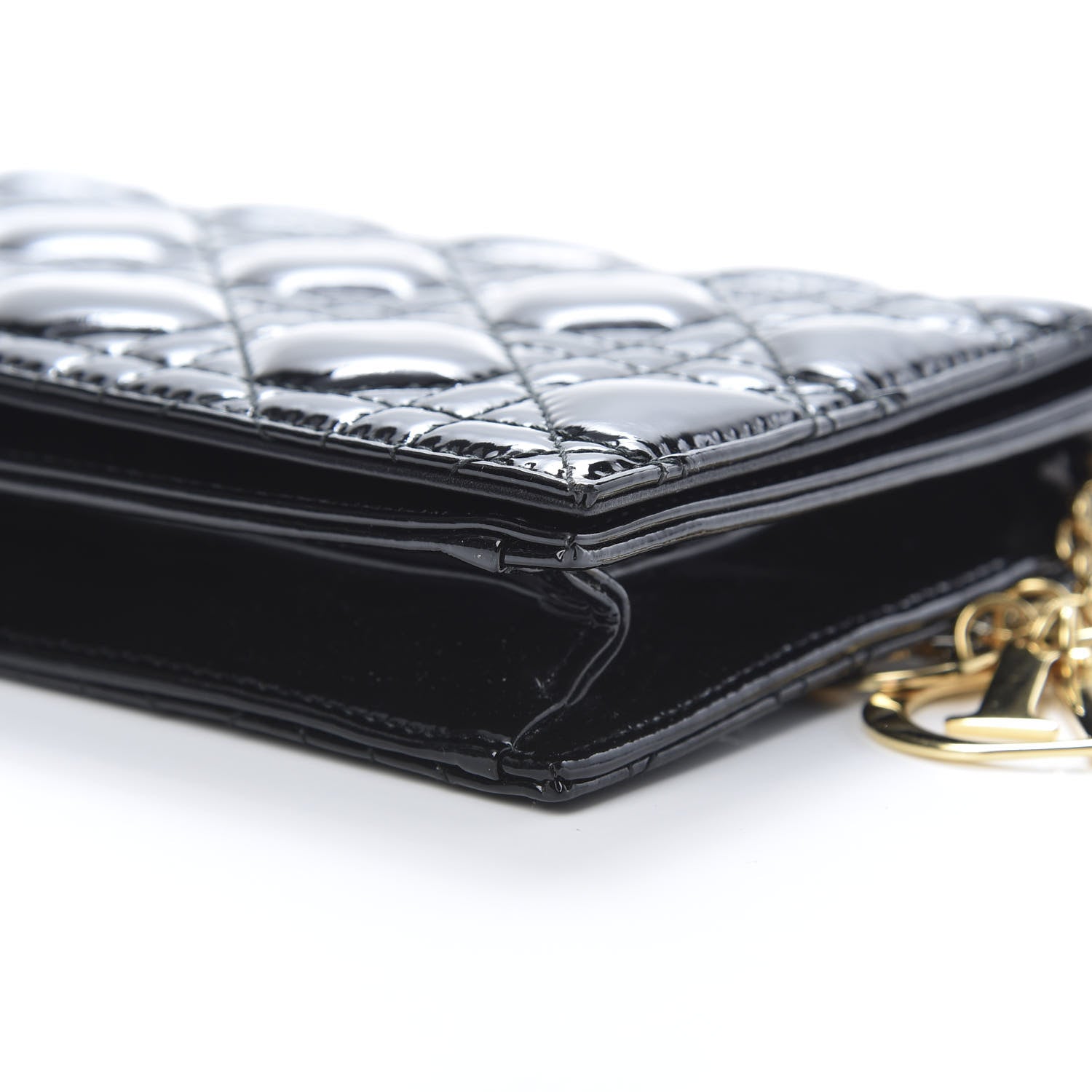 Christian Dior Patent Cannage Lady Dior Convertible Clutch Black 9 of 10