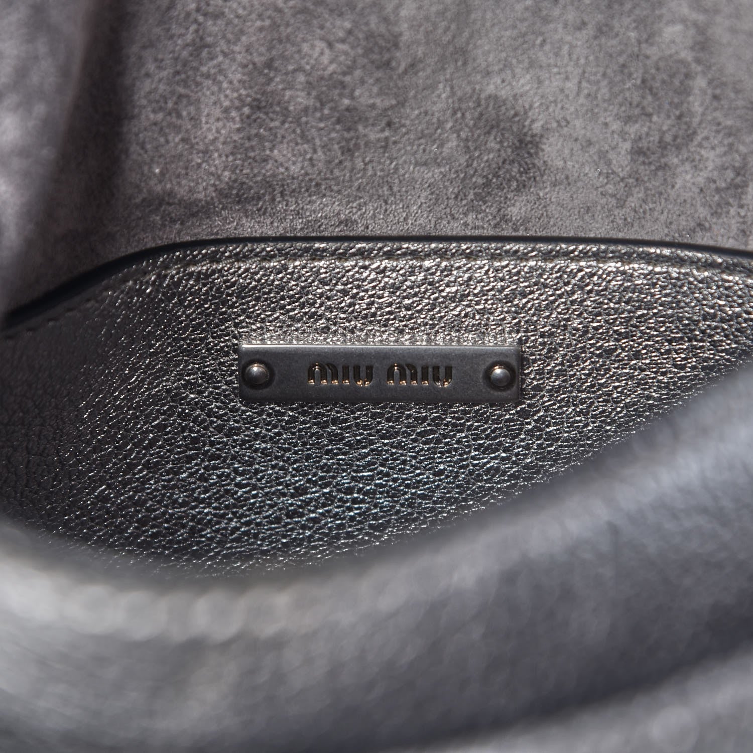 Miu Miu Goatskin Madras Soft Calf Crystal Embellished Dahlia Shoulder Bag Chrome 7 of 13