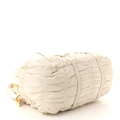 Prada Nappa Gaufre Shopping Satchel White 4 of 22