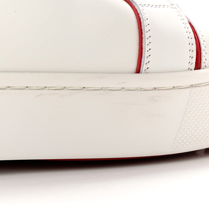 Christian Louboutin Calfskin Patent Vieirissima Flat Sneakers 41 White Red 10 of 11