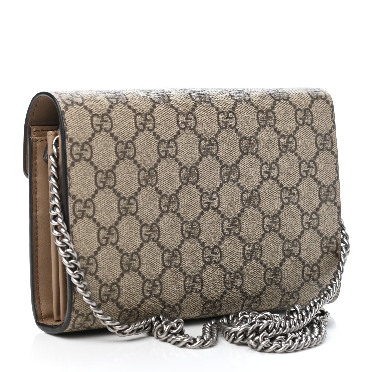 Gucci GG Supreme Monogram Mini Dionysus Chain Wallet Beige Taupe 2 of 4