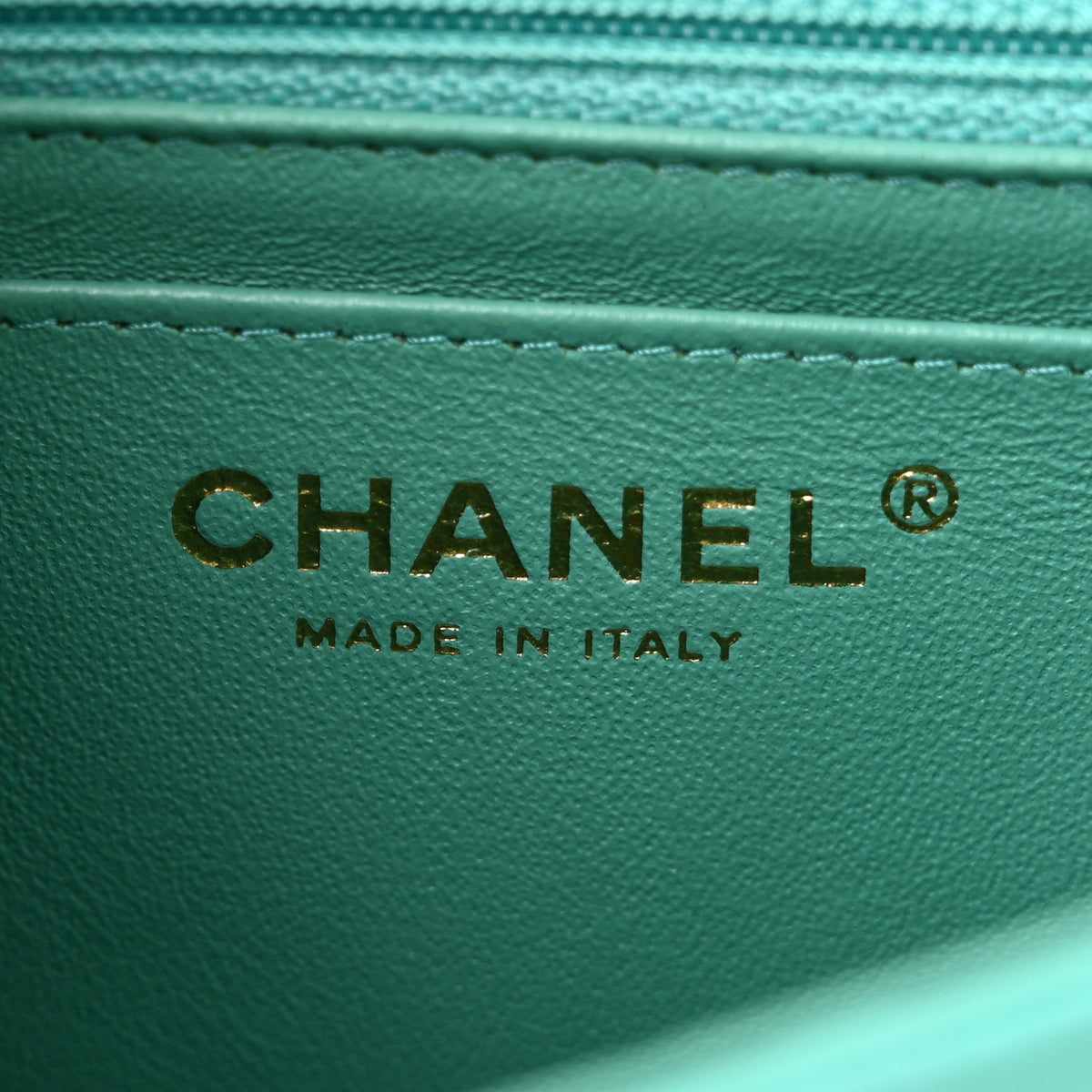 Lambskin Quilted Mini Rectangular Flap Turquoise