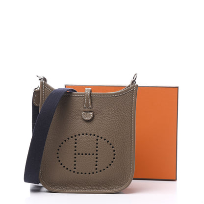 Hermes Taurillon Clemence Amazone Evelyne TPM Etoupe Bleu Indigo 10 of 10