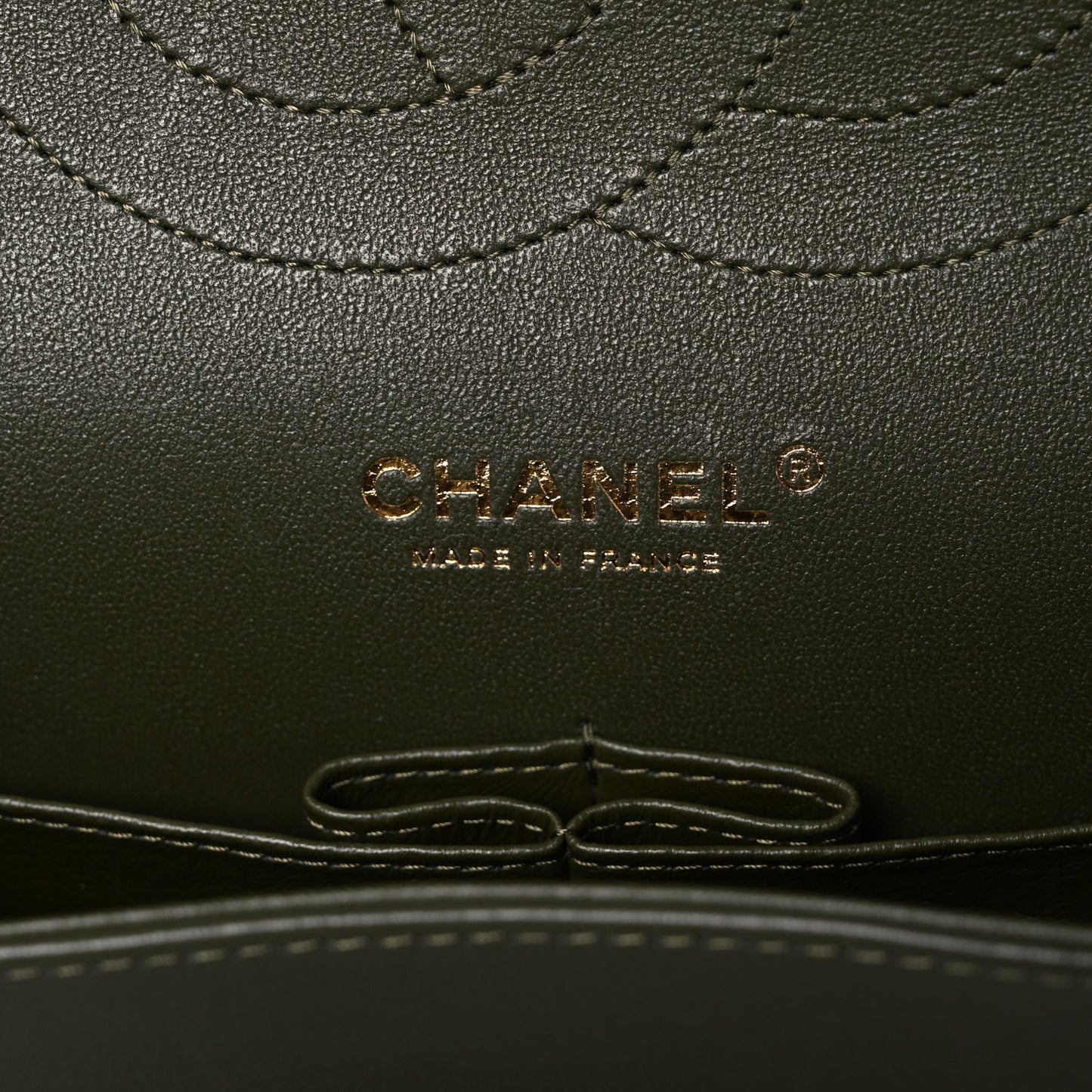 Lambskin Quilted Jumbo Double Flap Green