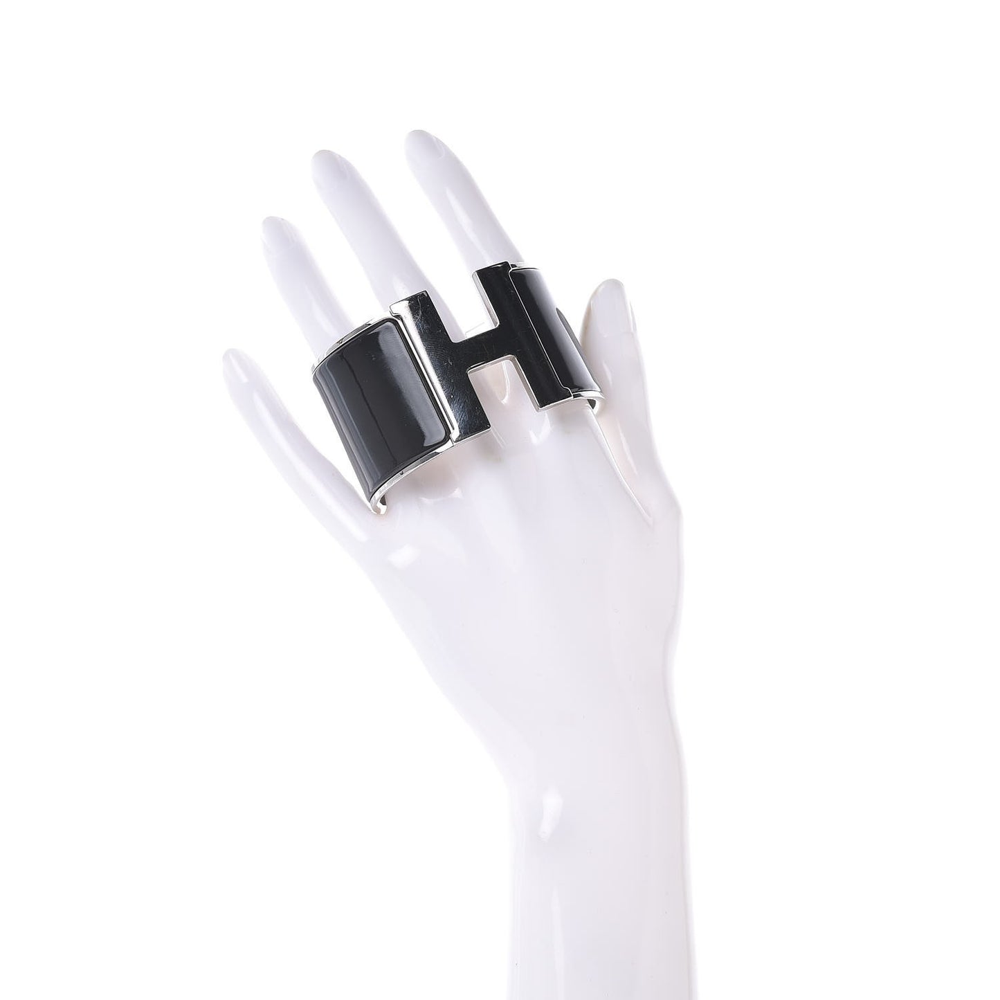 Enamel Extra Wide Clic Clac H Bracelet PM Black