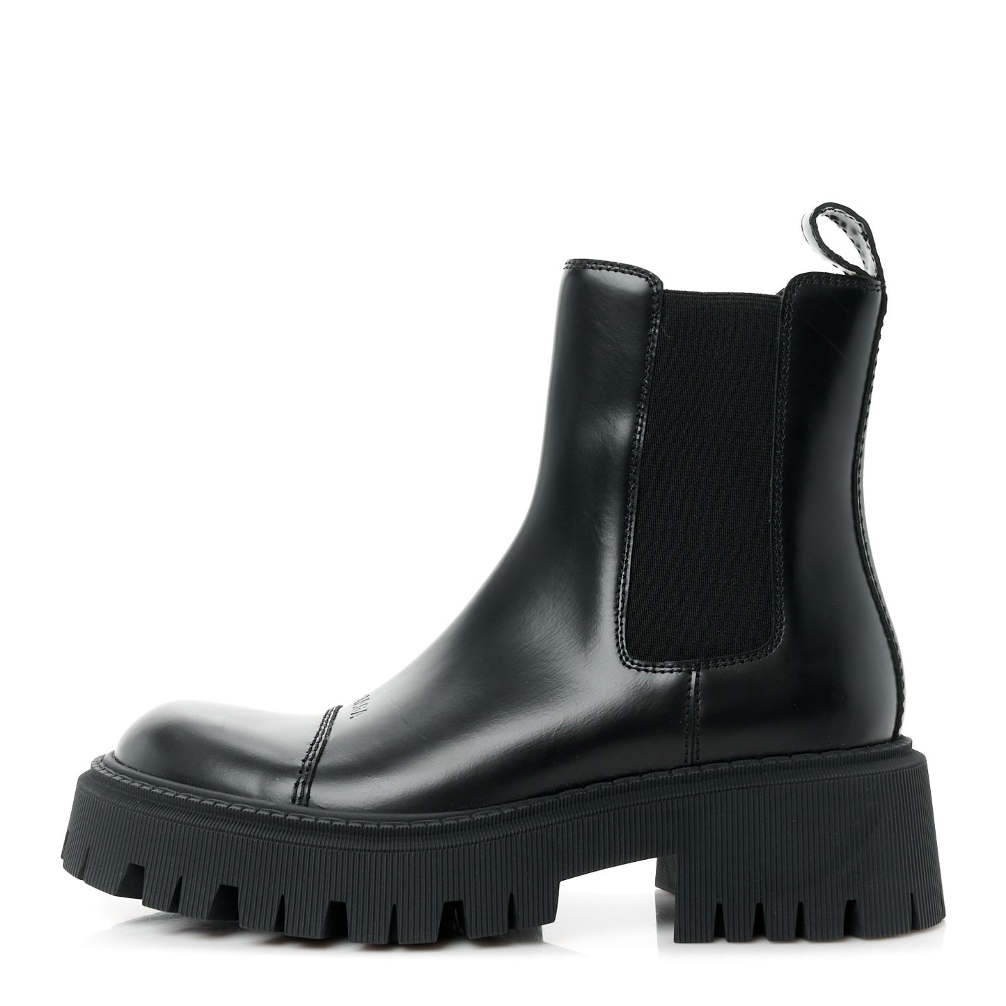 Jive Smooth Calfskin Logo Embossed Womens Tractor 20mm Chelsea Boots 38 Black