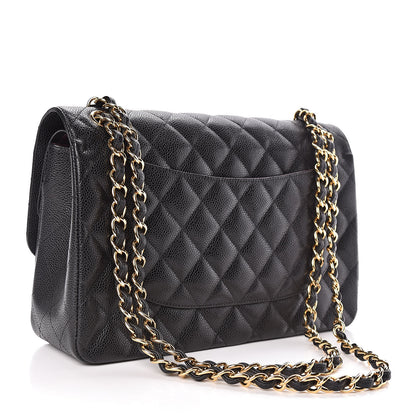 Chanel Caviar Quilted Jumbo Double Flap Black 3 of 11