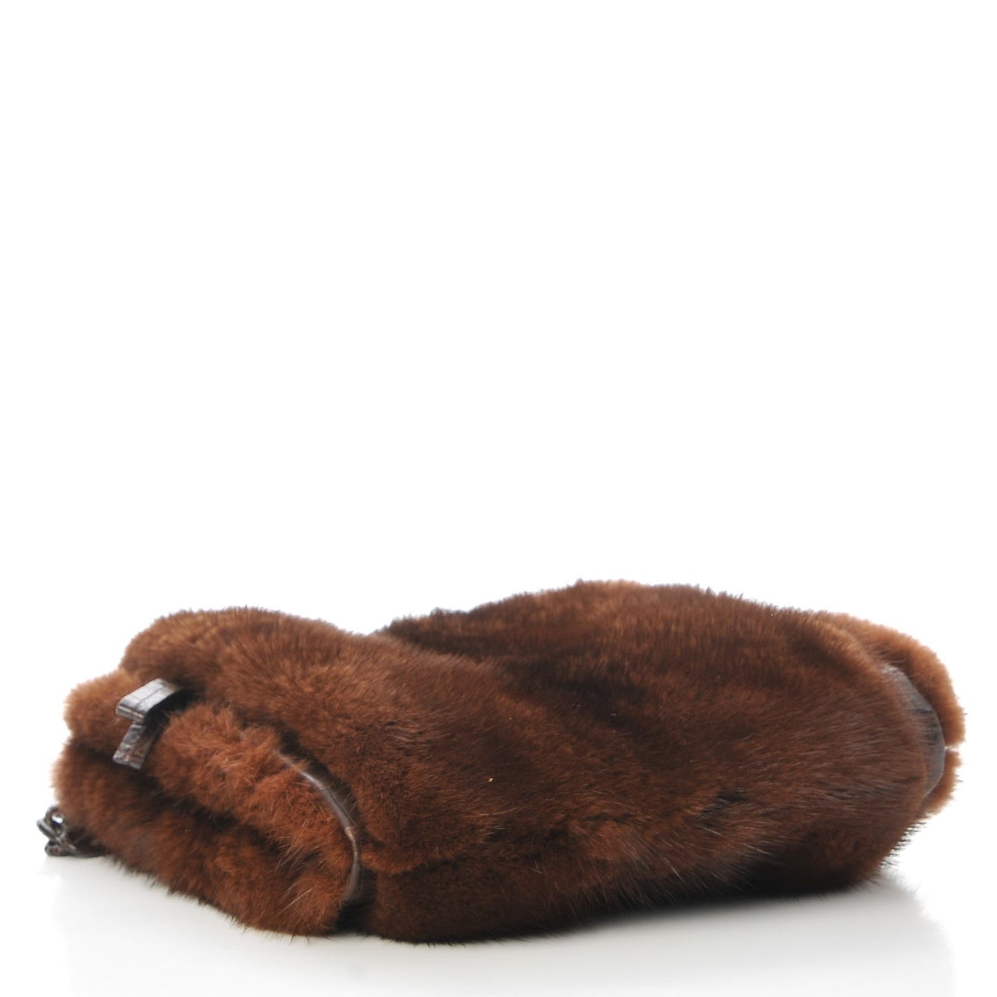 Fox Fur Crocodile Shoulder Bag Chocolate