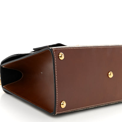 Gucci GG Supreme Monogram Calfskin Small Padlock Top Handle Bag Beige Black Cuir 9 of 11