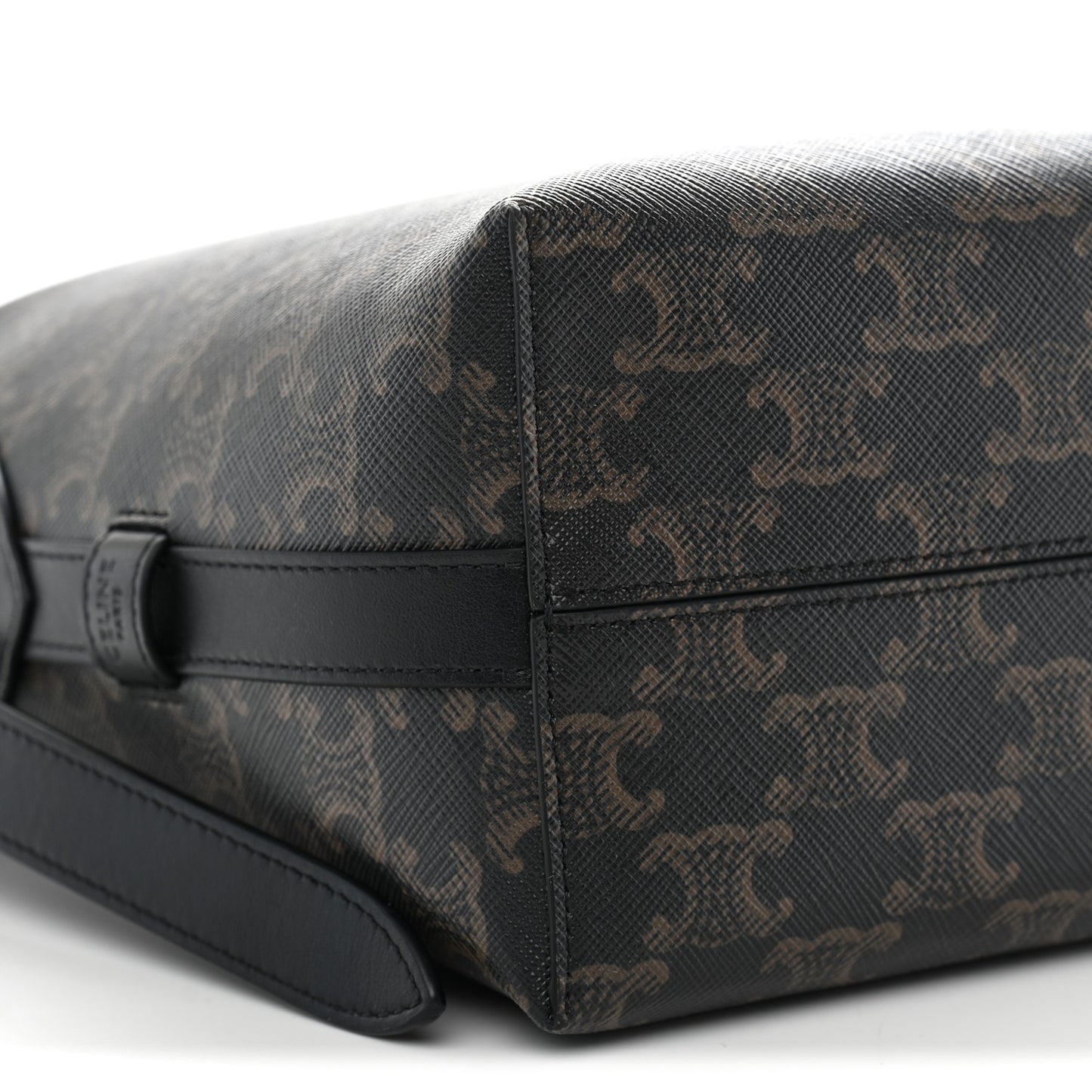 Triomphe Canvas Calfskin Harry Crossbody Bag Black