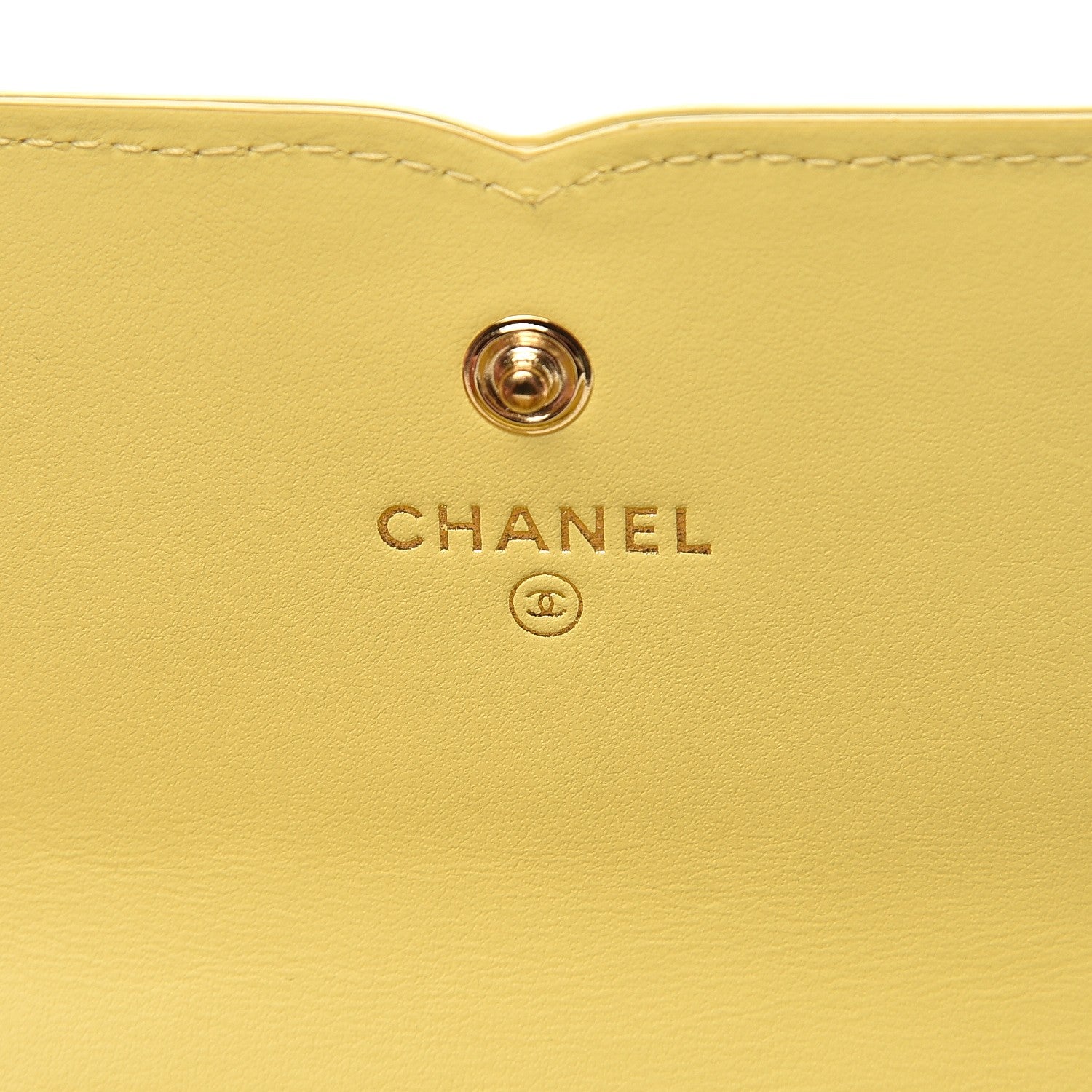 Chanel Caviar Quilted Filigree Flap Wallet Yellow 6 of 10