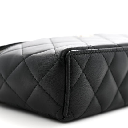 Chanel Lambskin Quilted Top Handle Slim Vanity With Chain Black 9 of 11