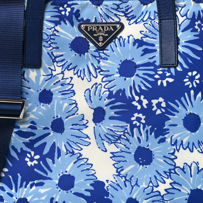 Prada Tessuto Nylon Saffiano Floral Print Tote Baltico Dis Primule 7 of 9