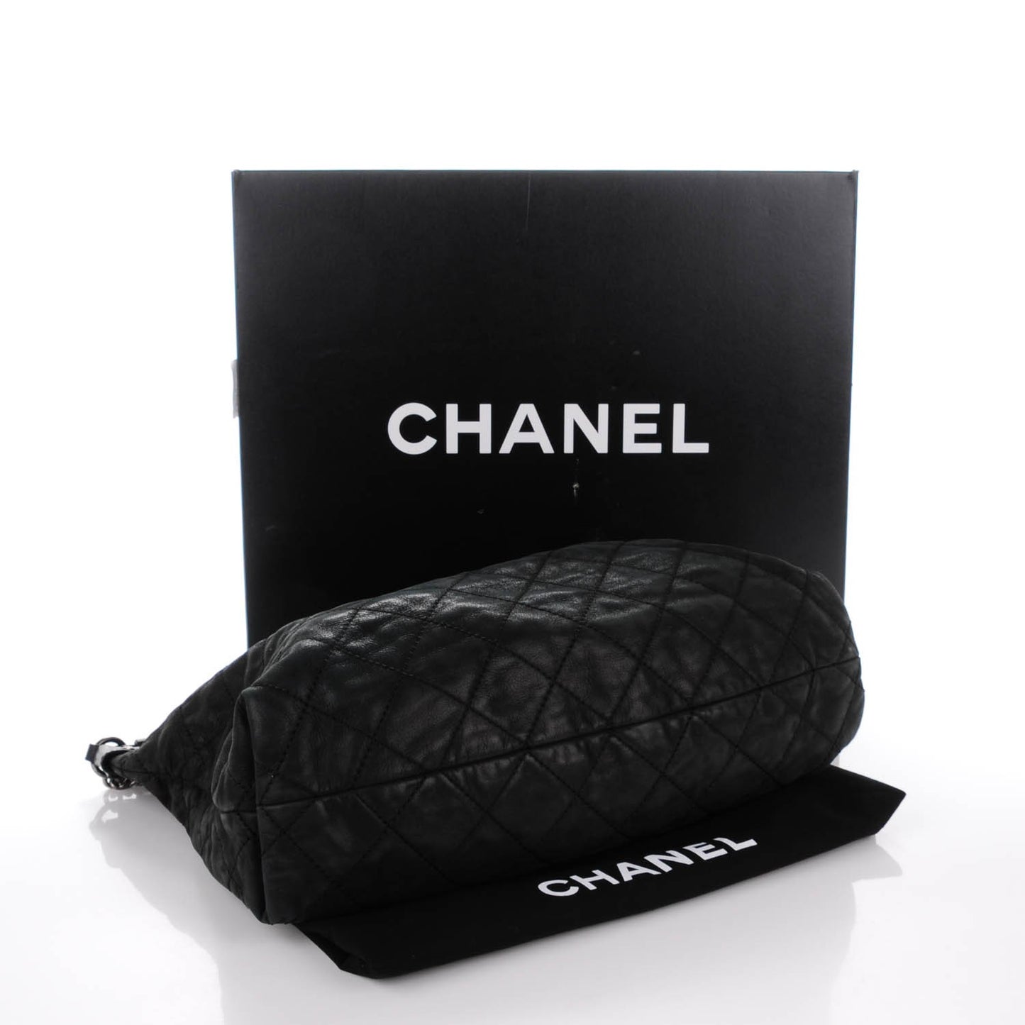 Iridescent Calfskin Coco Daily Hobo Black