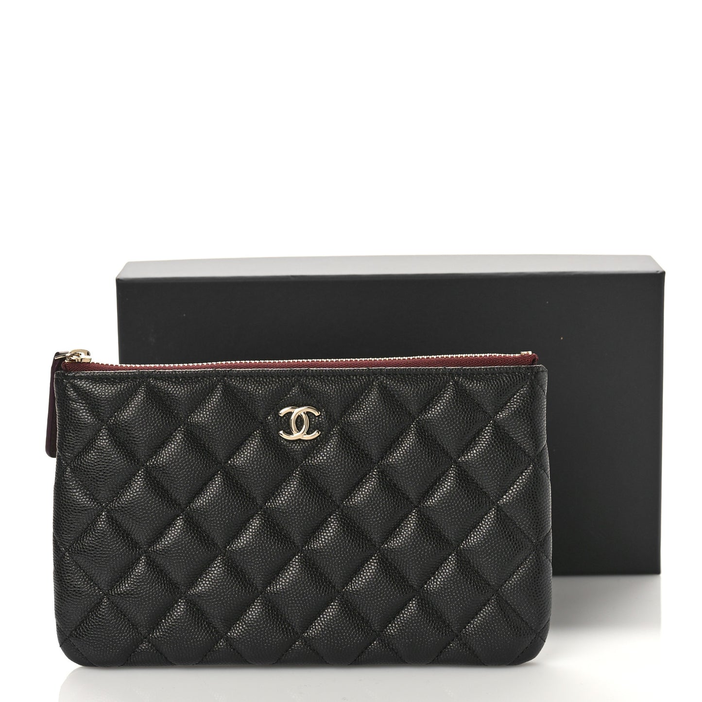 Caviar Quilted Cosmetic Case Black
