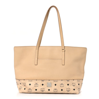 MCM Calfskin Visetos Anya Shopper Tote Beige 1 of 11