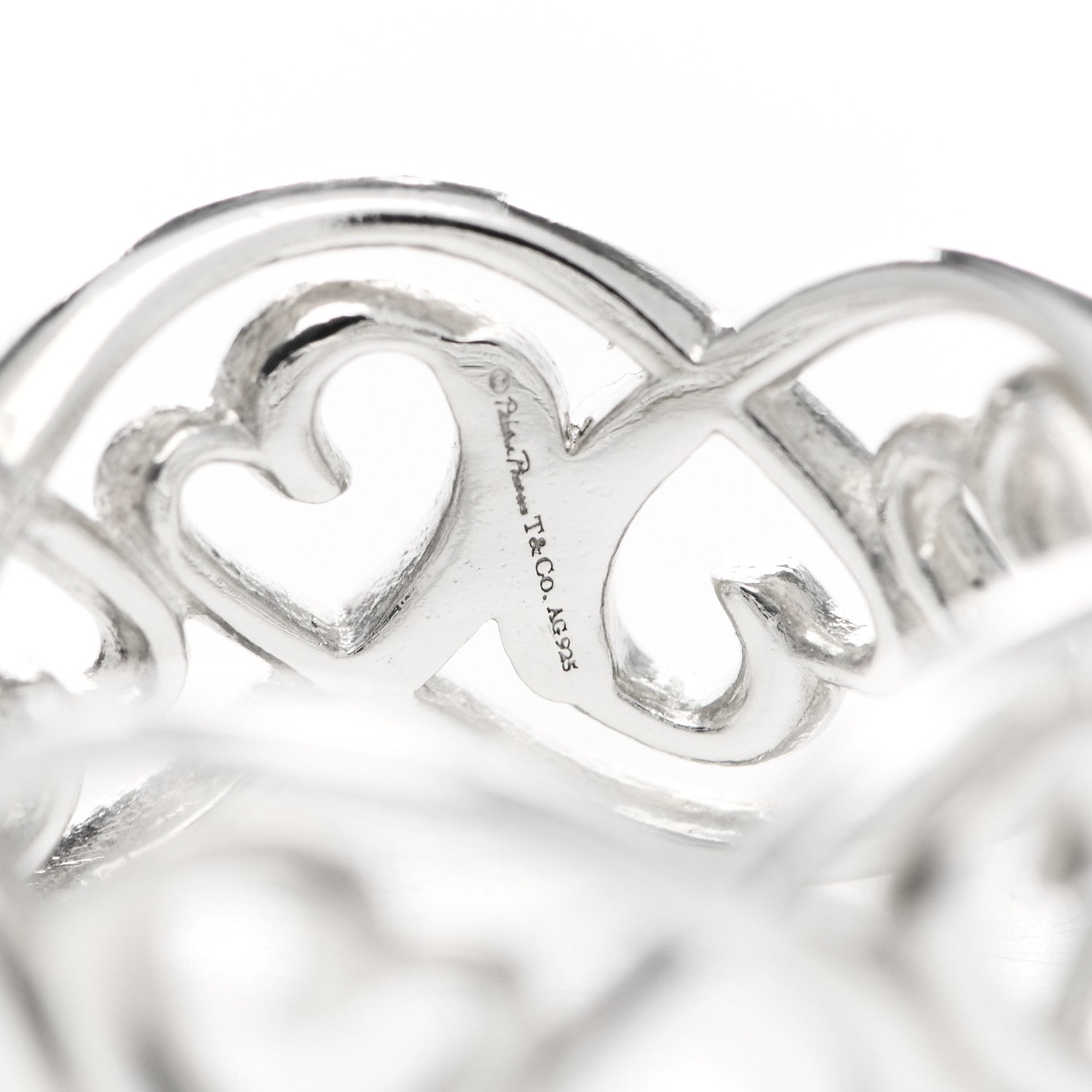 Tiffany Sterling Silver Paloma Picasso Loving Heart Band Ring 54 7 4 of 4