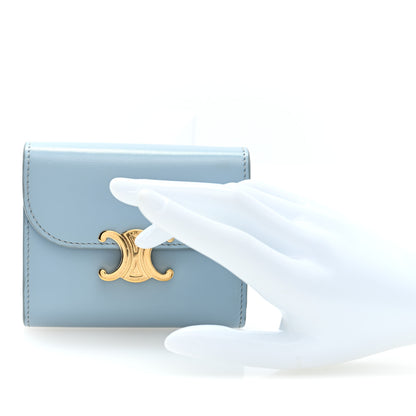 Celine Shiny Calfskin Small Triomphe Wallet California Blue 2 of 6